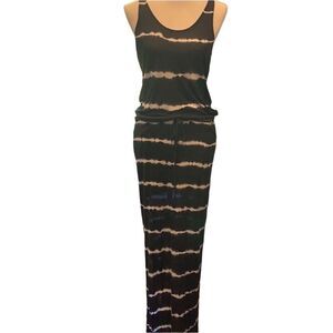👗 Spenglish Black and White Maxi Dress - Size Small - Waist Tie